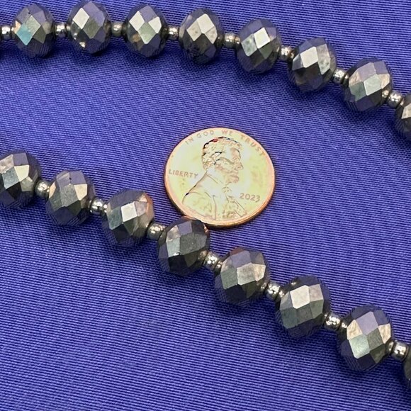 Chico’s Long 32” Pewter Beaded Tassel Necklace.  With Original Tag - Picture 5 of 16